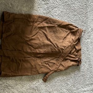 Brown tie waist skirt